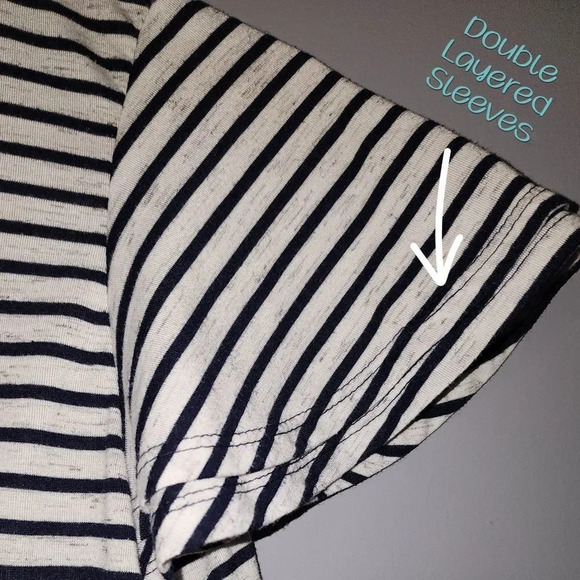 🌻🌻Xhilaration Striped Blouse with Crochet & Lace Trim, Size Small - Picture 3 of 6